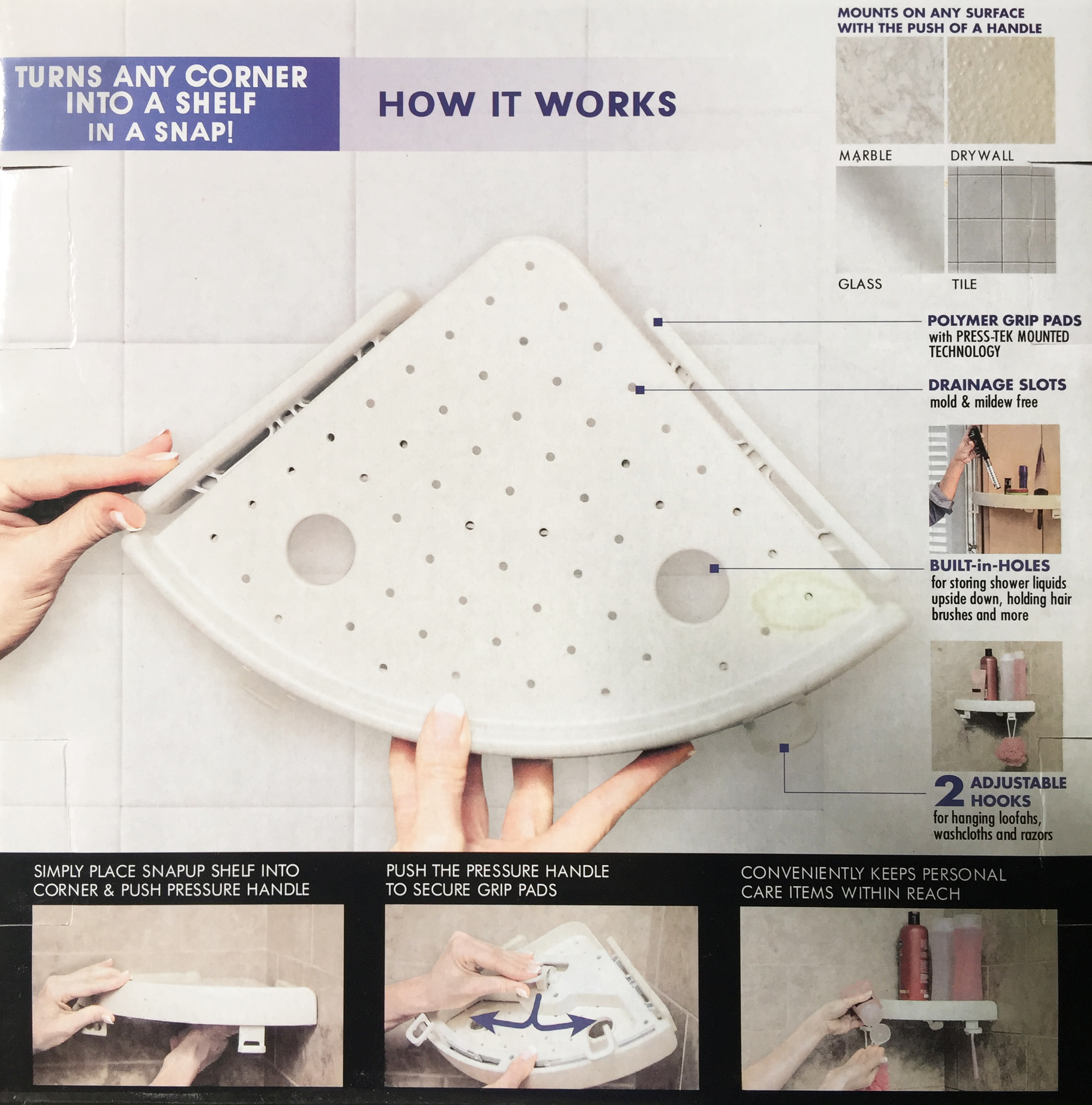 Quick Fix Easy Grip Corner Shelf
