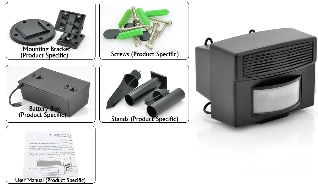 PIR Motion Ultrasonic Pest Animal Repeller Detector