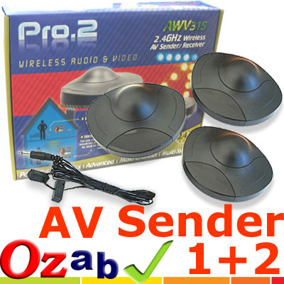 PRO.2 WIRELESS 2.4G AV SENDER, 1 TRANSMITTER+2 RECEIVER