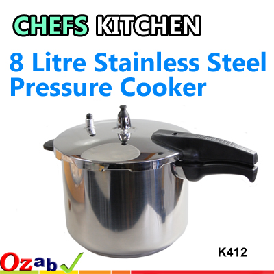 CHEFS-KITCHEN-8L-8-Litre-Steel-Pressure-Cooker-K412